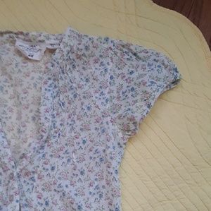 Short sleeve vintage rose popover shirt